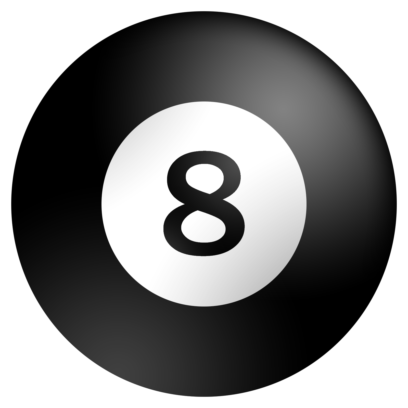 Enchated 8 Ball showing the number 8.